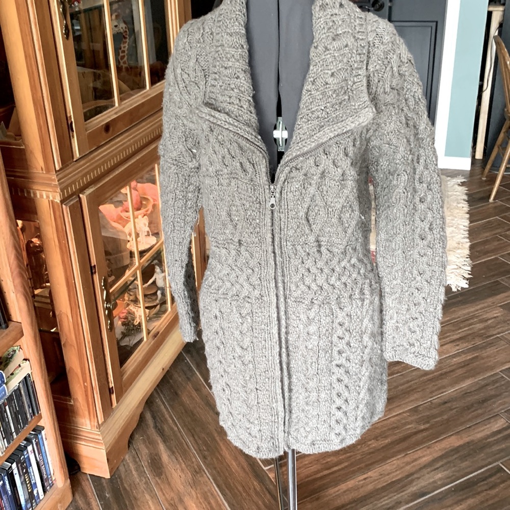 Gray colored sweater Coat Sz LG from the Better Sweater in Homer Alaska.